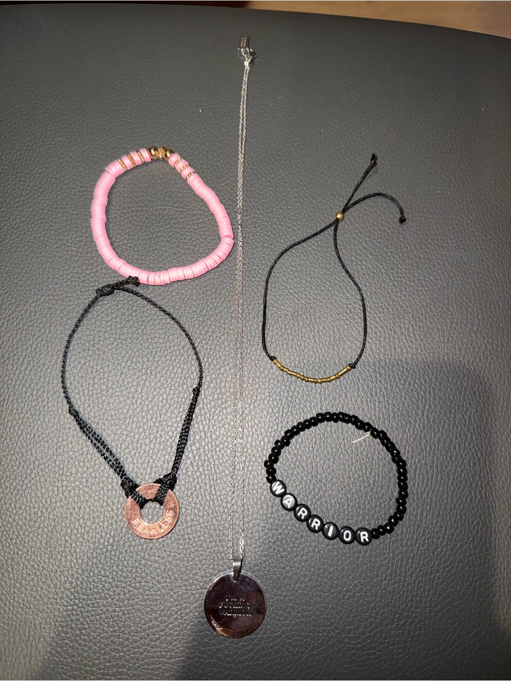 Breast Cancer Jewelry- Mixed Bracelet & Necklace Set - Pink, Black, Gold